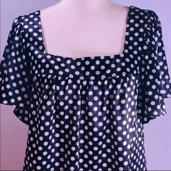 Style & Co black & white baby doll polka dot- 16 - Picture 3 of 7